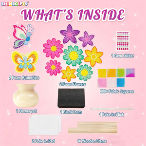 Bó Hoa 8 Hoa 2 Bướm Nghệ Thuật Và Hàng Thủ Công Cô Gái lứa tuổi 4-12 Tự Làm Hoạt Động Sáng Tạo Món Quà Poke-Trong Nghệ Thuật - Product Image 2