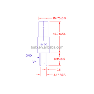 T1 <strong>3</strong>/4 Bi-Pin <strong>LED</strong> <strong>Lamp</strong> 12V 5mm Miniature <strong>LED</strong> Bulb T1.75 Bi-Pin Base <strong>LED</strong> Bulb - Product Image 2