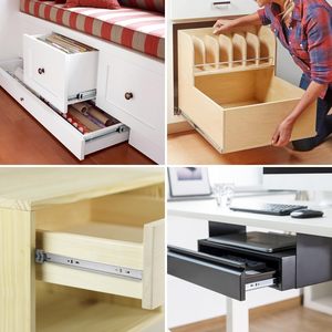 कारखाने की प्रत्यक्ष बिक्री नरम करीबी दराज दराज स्लाइड में 22 इंच की साइड रेल धातु बॉल असर वाली रसोई ड्रेसर कैबिनेट ड्रॉअर धावक - Product Image 5