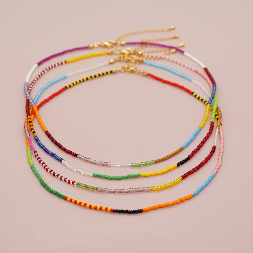 Go2boho collana di perline colorate da spiaggia bohémien all'ingrosso donna Boho Summer Handmade Fashion Jewelry collana di perline di semi Miyuki