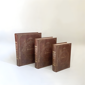 In Stock (accept Custom) High Quality Vintage Printed Big Book Box 3-piece Book <strong>Gift</strong> Packing Box Book <strong>Gift</strong> Box - Product Image 3