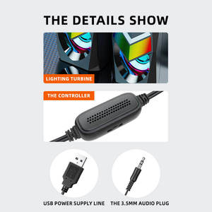 Küçük taşınabilir stereo USB 2.0 adet aksesuarları LED gökkuşağı renkleri müzik şarkı bilgisayar oyunu hoparlör - Product Image 6