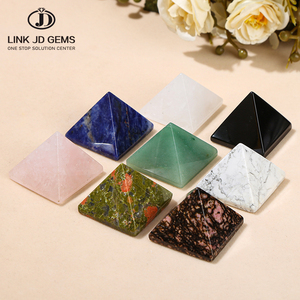 JD GEMS Bulk Atacado Pedra Natural Pyramid Decor Tamanhos Diferentes Cores e Materiais Adequado para Decorações - Product Image 1