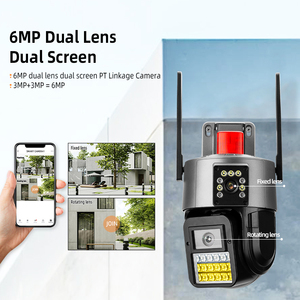 Sonido LUZ ALARMA casa seguridad red cámara doble lente CCTV Cámara IP con seguimiento de movimiento humano - Product Image 3