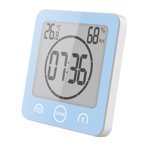 Wasserdichte Badezimmer uhr mit <span class=keywords><strong>Timer</strong></span>-Saugnäpfen Wanduhr Hygrometer Thermometer montierte <span class=keywords><strong>Countdown</strong></span>-Dusch uhr