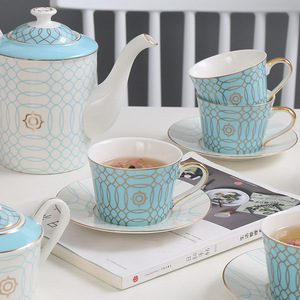 促销豪华餐具欧式陶瓷咖啡套装11件骨瓷茶具咖啡杯套装 - Product Image 2