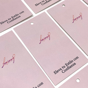 Barato diseño personalizado impresión nombre logotipo papel prenda etiquetas colgantes ropa etiquetas colgantes con cuerda - Product Image 6
