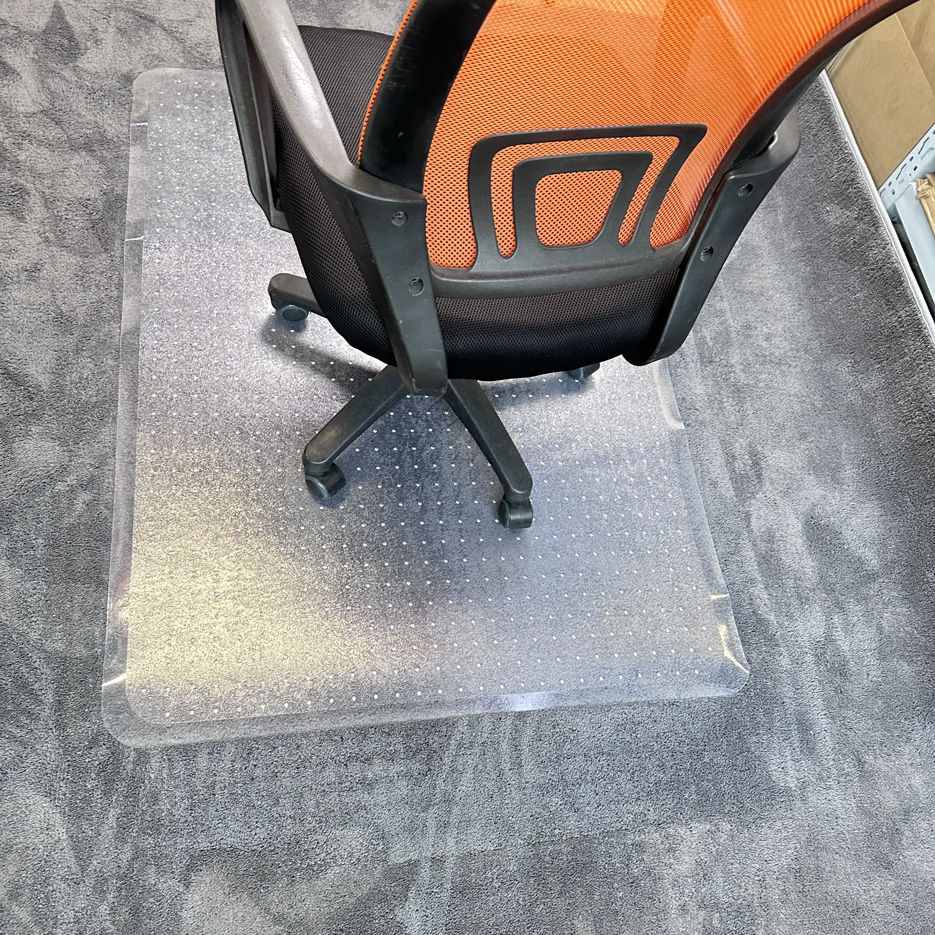 Ofis ürünleri PVC plastik zemin sandalye minderi 45x53 inç, halı koruyucu için dudak ile dikdörtgen