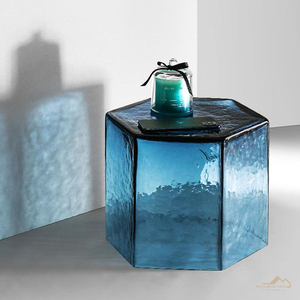 Factory Wholesale Empty Gradient <strong>Hexagonal</strong> Custom Glass Coffee <strong>Table</strong> for Living Room Home - Product Image 3