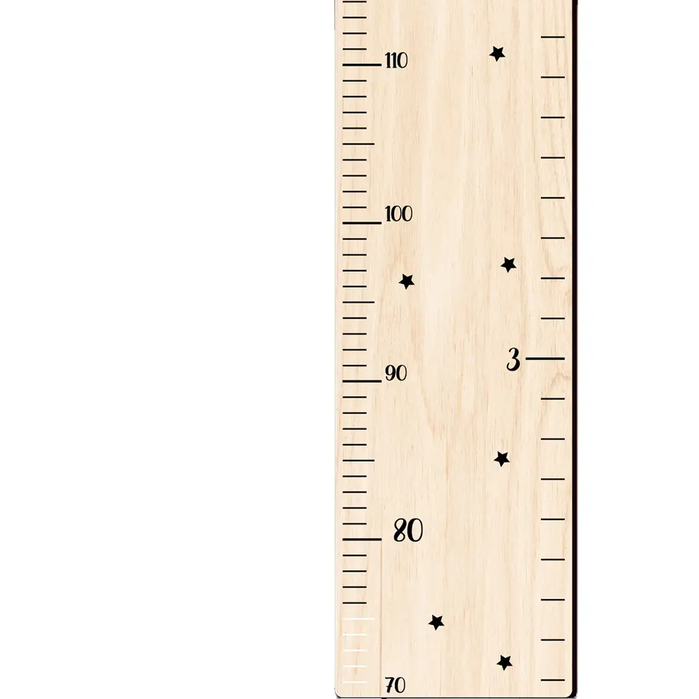 Lvfan MZ681 Placage de bois Décoration intérieure Mesure record Règle de hauteur Bois de croissance