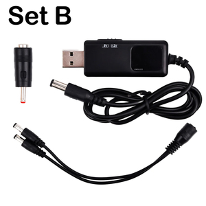 USB เป็น DC 5.5/3. อะแดปเตอร์สายไฟ5มม. 5V ถึง9V 12V USB สายเพิ่มพลัง USB DC สำหรับเส้นทางสายไฟ WIFI ขั้วต่อ US B - Product Image 5