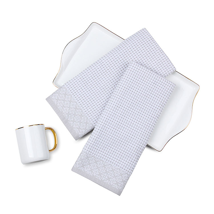 Wholesale 100% cotton cleaning cloth kitchen sets towel with custom design
