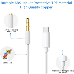 Type-C USB-C至3.5毫米公Aux音频插孔电缆适配器，适用于三星S20/S21汽车立体声耳机 - Product Image 3