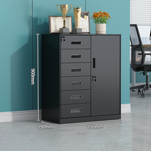 आधुनिक डिजाइन भूरे रंग फ़ाइल कैबिनेट 4 और 6 दराज के साथ रसोई स्कूल कार्यशाला जिम सुपरमार्केट उपयोग के लिए - Product Image 1