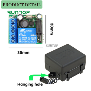 1 canal, 5V, 12V, 24V, código de aprendizaje inalámbrico, interruptor de relé de Control remoto, transmisor y receptor, módulo RF de 433MHz - Product Image 4