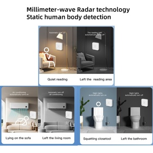 Sensor de radar de movimiento LDA Zigbee3.0 Detector de presencia humana con sensor de luz