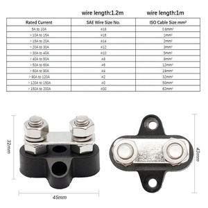 Tekne/otobüs için 48V Boat ağır güç dağıtım bara, çift M8 çıtçıt Terminal bloğu, IP67 su geçirmez yalıtımlı otobüs Bar - Product Image 2