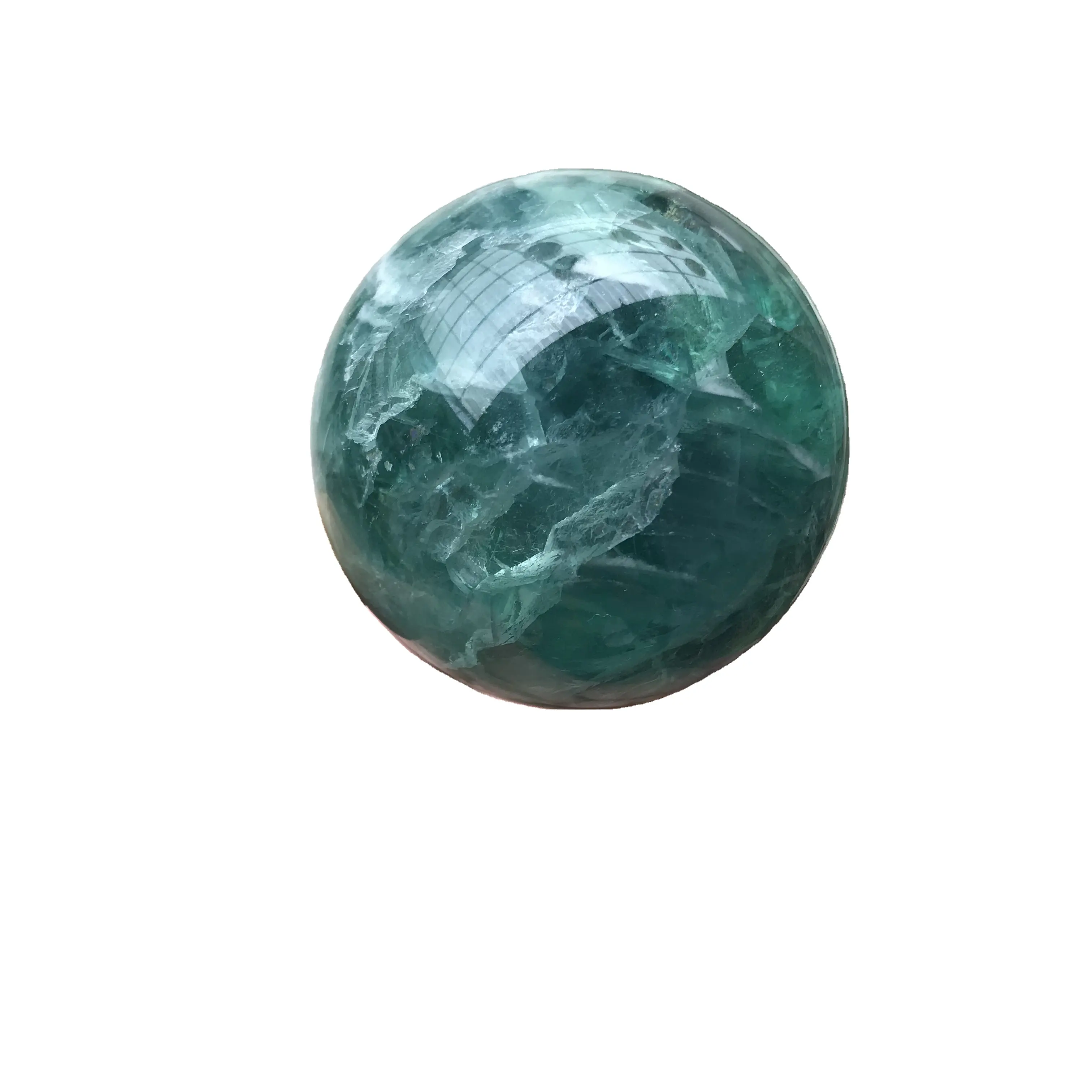 Di cristallo della sfera della sfera regali aziendali collection fengshui decorazione lucido verde fluorite sfera di cristallo sfera