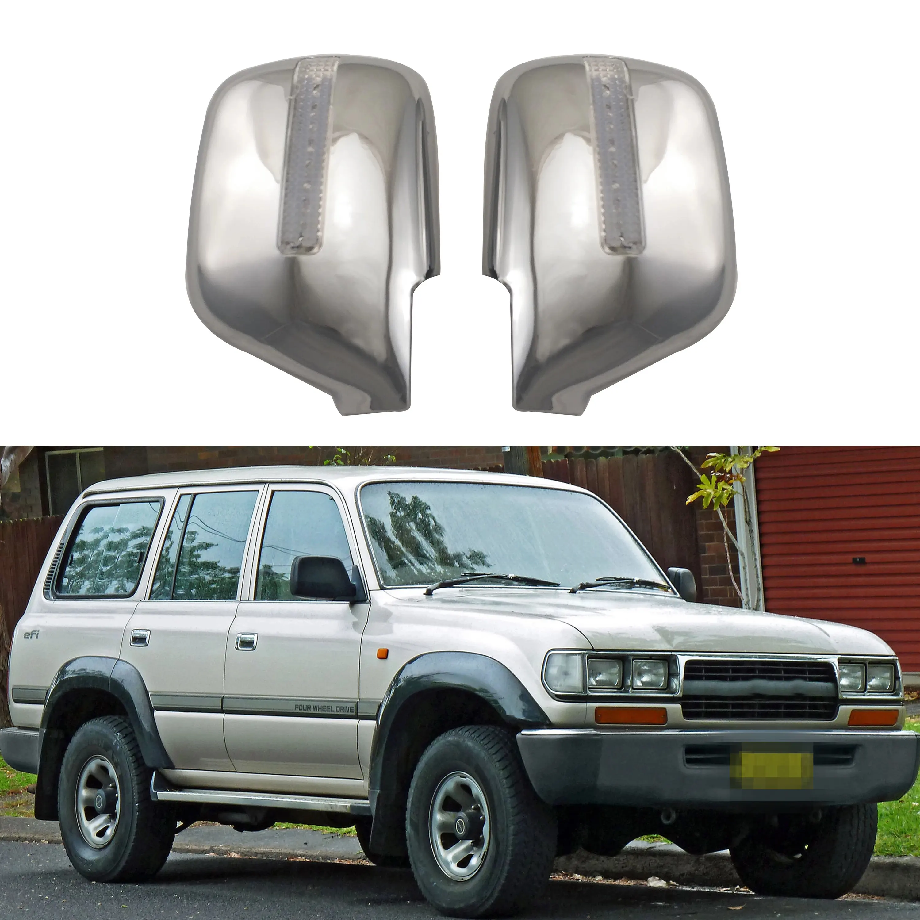 HGD Für Toyota Land Cruiser Autana 4500 FJ80 1992-2008 ABS Chrom Auto Rückspiegel Seitens piegel abdeckung Verkleidung LED Zubehör Spiegel kappe