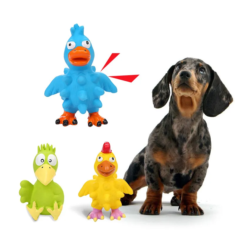 Jouet à mâcher personnalisé pour chien, caoutchouc, poulet, couineur pour chien, jouets en Latex souple pour chiot, petit et moyen animaux de compagnie