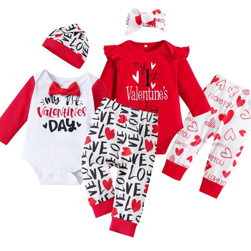 Baby Jungen Mädchen Kleidung für Kleinkind Valentinstag Outfits Geschenk ideen Neugeborene Baby Kleidung Set mit meinem ersten Valentinstag Brief