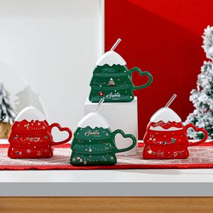 新年の木クリスマスコーヒーマグ陶器クリスマスツリーマグコーヒーマグヤシの木のデザインバレンタインギフト家の装飾のためのギフト - Product Image 3