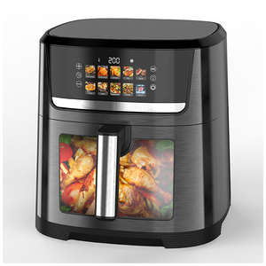 Control de temperatura digital de un toque, pantalla LCD, horno de freidora sin aceite, freidoras de aire eléctricas visibles de vidrio cuadradas comerciales - Product Image 1