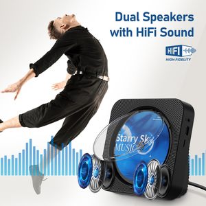 Reproductor de CD con Control remoto inalámbrico portátil, reproductor de CD BT personalizable para el hogar con altavoces, reproductor de Casette de CD de Radio recargable - Product Image 4