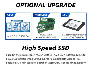 23.8 "คอร์ I3 I5 I7 AIO เกมเมอร์ธุรกิจเดสก์ท็อป monoblock คอมพิวเตอร์แบร์โบนใช้ทั้งหมดในพีซีเครื่องเดียว - Product Image 6