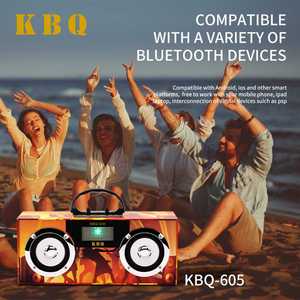 Bộ Khuếch Đại Bằng Gỗ Tùy Chỉnh Của Nhà Sản Xuất Loa KBQ-602 Loa Không Dây Di Động - Product Image 5