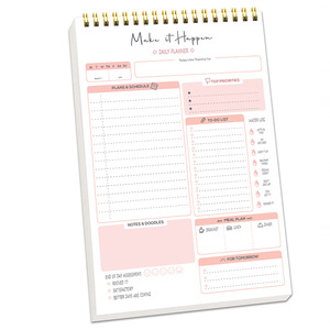 A5 Coil <span class=keywords><strong>notebook</strong></span> inglese calendario Planner <span class=keywords><strong>notebook</strong></span> Planner edizione con copertina rigida piano giornaliero piano settimanale