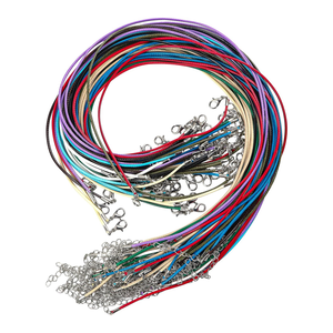 Hot Sale 50 Pcs 18 Inch Thickness 1.5mm Mix Waxed <strong>String</strong> Necklace Cord <strong>with</strong> <strong>Clasp</strong> for Pendants Bracelet Making Kit - Product Image 2