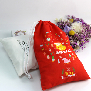 Custom Eco Friendly Organic Muslin Cotton <strong>Pouch</strong> Promotional Small White Calico Cloth Canvas Drawstring Bag With Logo Printed - Product Image 2