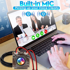 ELP 5MP 30fps USB 카메라 모듈 광각 왜곡 없음 렌즈 마이크 3D 프린터 바/QR 코드 스캔 용 미니 38*38mm PC 웹캠 - Product Image 3