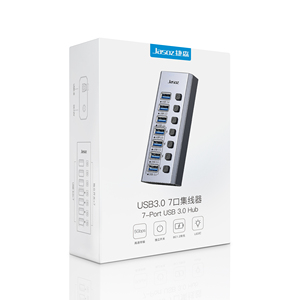 Tragbarer 7-Port USB 3.0 Hub mit individuellen Netzschaltern USB-Splitter-Erweiterung mit mehreren Anschlüssen auf Lager - Product Image 6