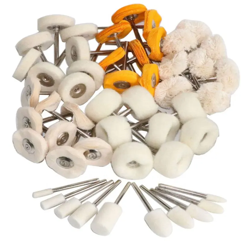 Set di ruote per lucidatura feltro di lana montato su cotone accessori per utensili rotanti da 3 Mm Kit per lucidatura Mini spazzola Dremel Versa strumento per la pulizia
