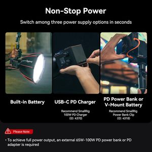 Small Rig COB Video <strong>Light</strong> With Built-in 3400mAh Battery &amp; Type-C PD Fast Charging, Continuous Output <strong>Light</strong> With 9 <strong>Light</strong> Effects - Product Image 3