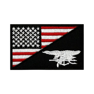 Thêu thân thiện với môi handmade cảm thấy chúng tôi cờ sắt-on vá với PU cho chúng tôi và Hải Quân loạt Quilting vải trong kho cho mũ - Product Image 4