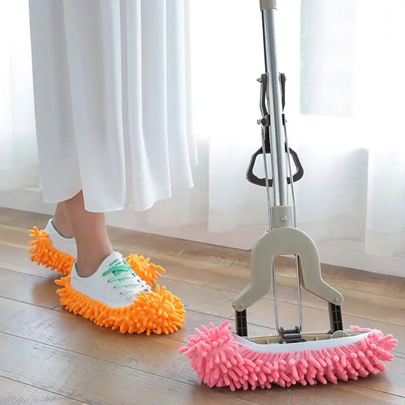 Fregonas lavables para limpiar el suelo microfibra chenilla limpieza polvo mopa Zapatillas Zapatos cubierta