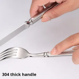La Mã Thiết Kế Trụ Cột Bạc Bắc Âu Vàng Flatware Muỗng Nĩa Dao Thép Không Gỉ Thiết Lập Dao Kéo Cho Đám Cưới - Product Image 4