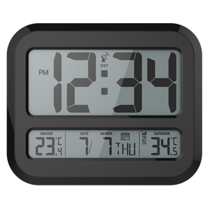 Moderne <span class=keywords><strong>analog</strong></span>-digitale LED-Uhr mit Innen-/Außentemperatur funktion ABS RC Wecker für Home Table Desk als Geschenk