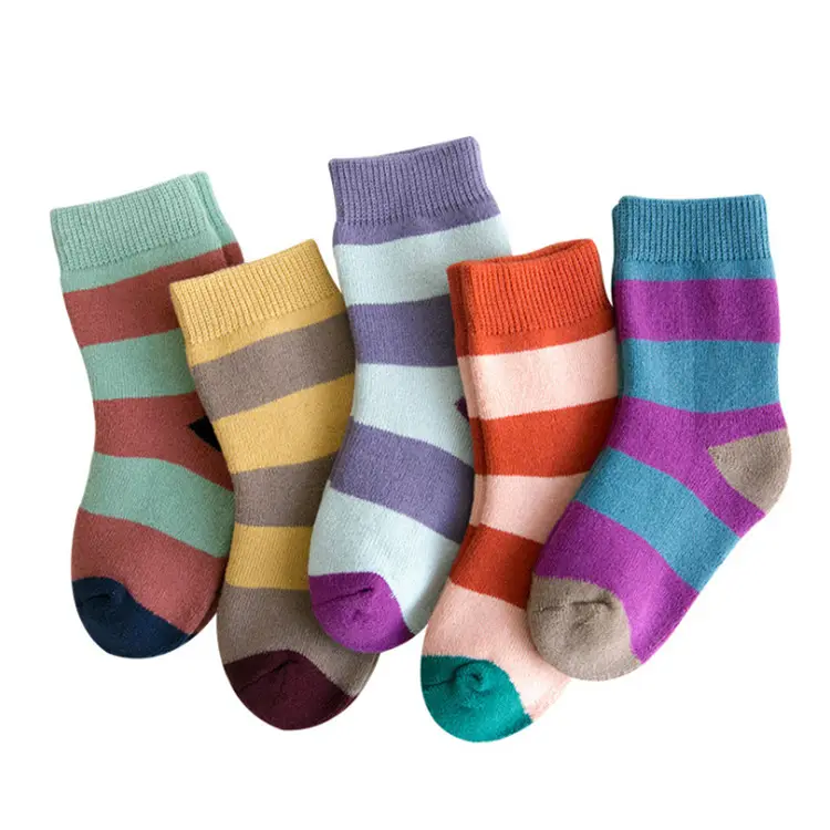 Wholesale 5 Pairs New Winter Warm Terry Baby Kids Children Winter Socks