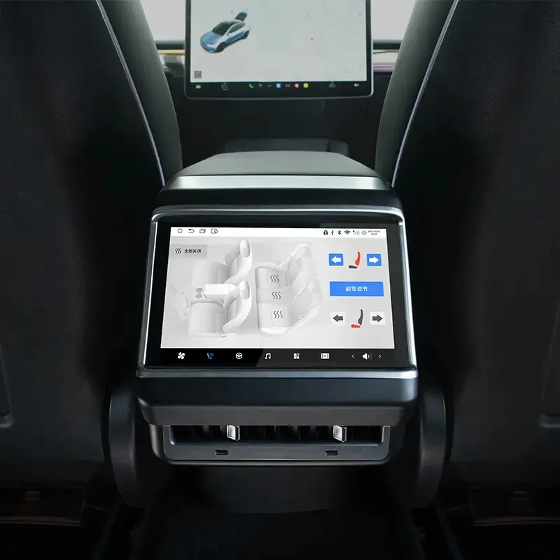 เครื่องเล่นดีวีดีในรถยนต์ขนาด7นิ้วสำหรับเทสลารุ่น3จอ LCD เทสลาด้านหลัง