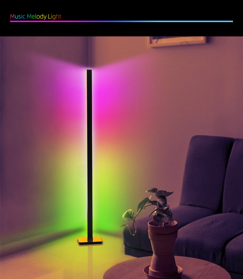 122cm Nordic Modern Decorative Portable Outdoor Music Melody Light Remote Controlled LED Light RGB Indoor Corner Floor Lamp