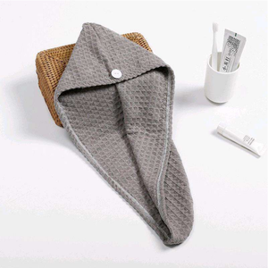 Waffle kuru saç kurutma mikrofiber banyo saç havlu Waffle uzun mikro Fiber toptan mikro Fiber saç havlu sargısı mikrofiber