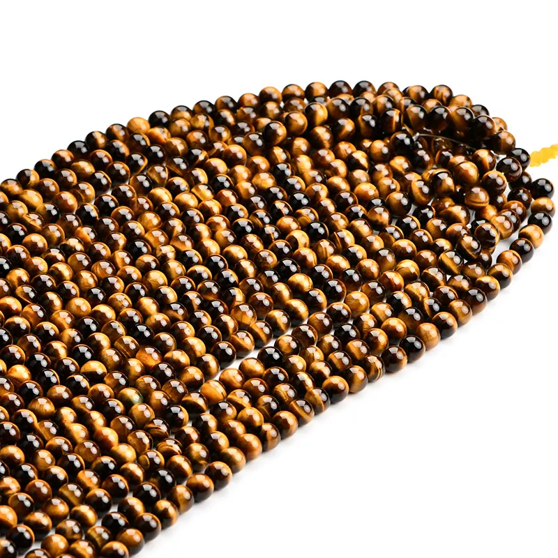 PandaHall gioielli naturali fai da te bracciale collana perle di pietra un grado occhio di tigre sciolto perline di pietra liscia