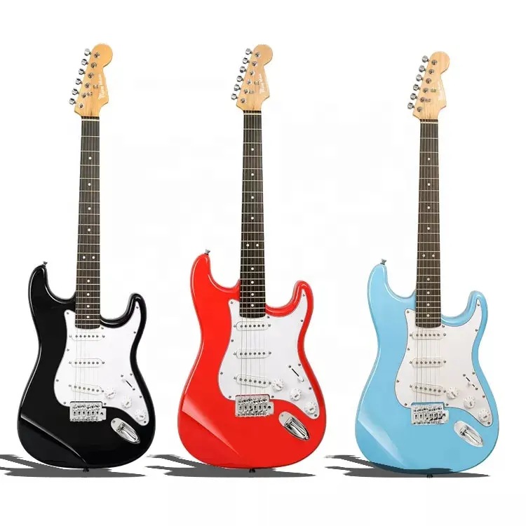 Yujing guitare musique hardcase YST-01 guitare bleue guitare électrique gaucher