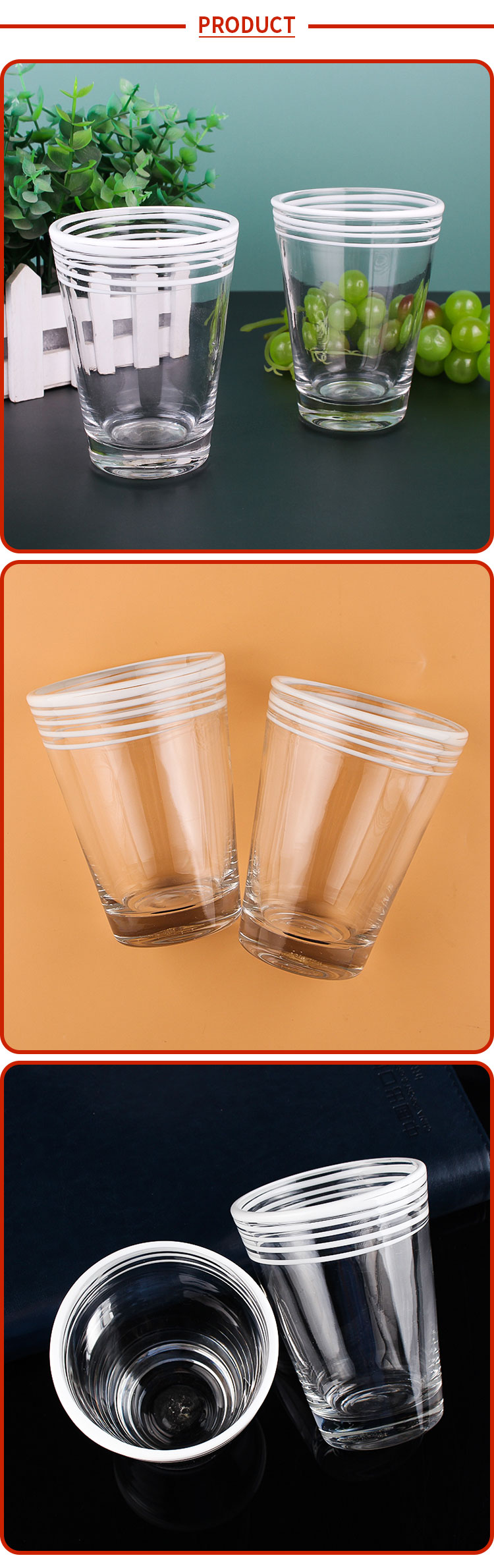 Highball Hand-made Glass Water Bottle Drinking Water Glass Bottle Glass Water Pitcher Sets with Delicate Rim for Home