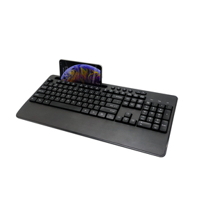 Teclado de oficina inalámbrico de 104 teclas de tamaño completo para computadora, interfaz USB, nueva condición con Fn y reposamanos
