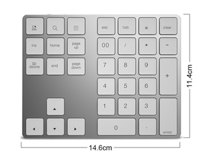 ABS Bluetooth <strong>Numeric</strong> Keypad Multiple Shortcuts 34-Keys Number Pad Wireless Portable Slim Number Pad for Laptop - Product Image 3